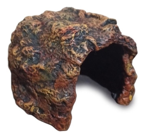 Figura Resina Casa Cueva Roca P/reptiles Acuario Med 20x15cm