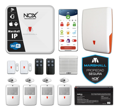 Kit Alarma Inalámbrica Marshall Ip Wifi Sirena Casa Oferta!