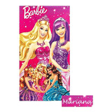 Toalha Banho Infantil Barbie Pop Personalizada Nome Bordado