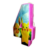 Piñata Numero 4 Pikachu Pokémon (rosa O Amarillo) 1mtro Alto