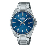 Reloj Hombre Casio Efv-150d-2avudf Edifice Correa Gris Bisel Gris Fondo Azul