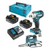 Kit Makita Dgp180z-3 Llave Impacto + Engrasadora +2bat+ Carg