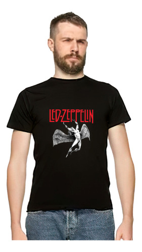 Playera Led Zeppelin Ángel Rock N Roll Clásico Punch
