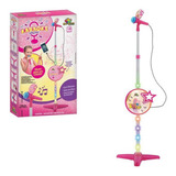 Microfone Infantil Com Pedestal Liga No Celular