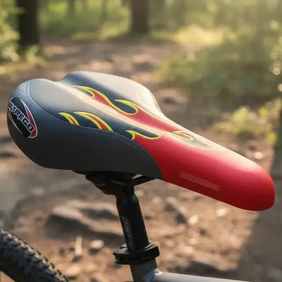 Asiento Para Bicicleta De Montaña Mtb Confort Diseño Flamas Flamas 25.5 Cm 15 Cm | MercadoLibre