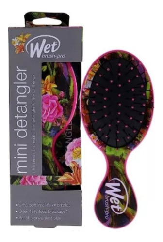 Cepillo Wetbrush Mini Detangler Hyper Floral Pink 1pz