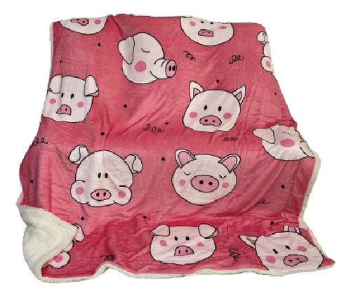 Cobija Pig Cute 160x180cm Con Ovejero