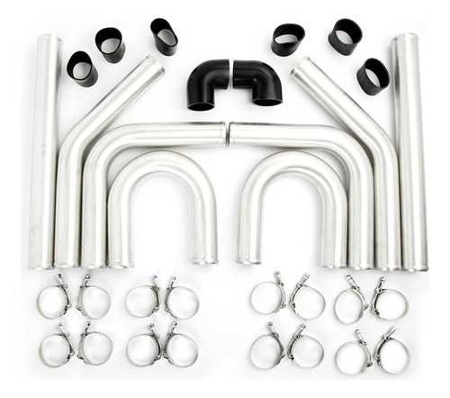 Universal 2.5  63mm Aluminum Turbo Intercooler Pipe Kit  Yyb