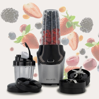 Licuadora Procesador De Alimentos Profesional Bulletpro 8 Pz Color Plateado | Envío gratis