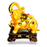 1 Figura Elefante Dorado Amuleto Protección Prosperidad