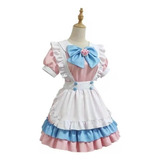 Disfraz De Cosplay Traje Rosa Lindo Maid Lolita Kawai Set