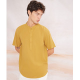 Camisa Hombre Seven M/c Amarillo Algodón 45011881-10348