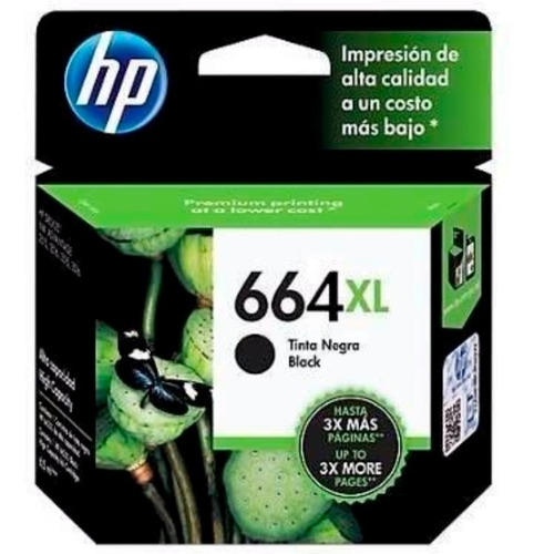 Cartucho Hp 664 Xl Negro Hewlett Packard Original