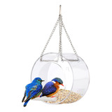 Comedero Para Pájaros Con Ventana Transparente Con Cadena De