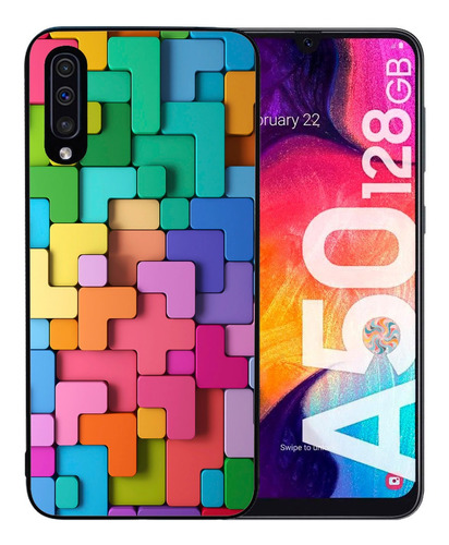 Funda Galaxy A50 Tetris De Colores Uso Rudo Tpu/al