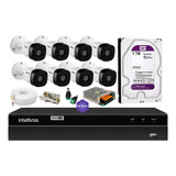 Kit Intelbras 8 Cam 1120b Dvr 8ch Mhdx 1208 C/ 1 T Wd Purple