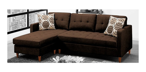 Sala Livia  Seat Suede Chocolate Derecha Sofa Salas Muebles 