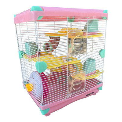 Jaula Hamster 3 Pisos Casa Rueda Tunel Soga  36x27x42.5cm | Envío gratis