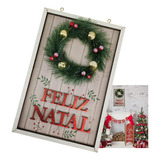 Quadro Decorativo Natalino Feliz Natal Guirlanda Decoraçao