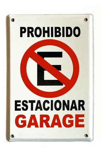 Chapa De Hierro Enlozado Prohibido Estacionar 20x30 Cm.
