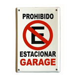 Cartel De Hierro Enlozado Prohibido Estacionar 15x25