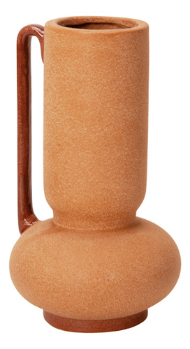 Vaso Minimalista Alça Cilíndrico Barroso Flores Haste Grande Cor Vaso Cerâmica Marrom