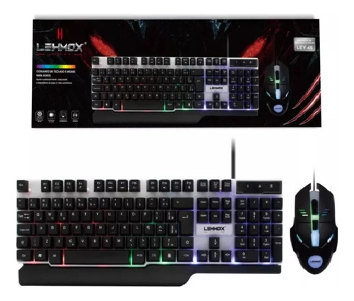 Kit Mouse Teclado Gamer Semi Mecânico Rgb