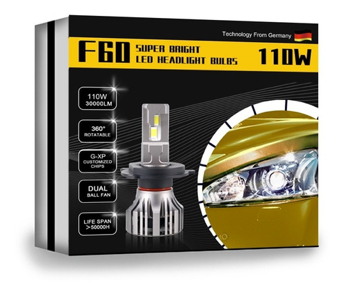 Kit De Faros Led Premium 30000lm 110w F60 Super Brillo