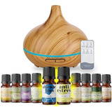 Difusor De Aromas Aromaterapia 500ml 10 Aceites Esenciales V Color Bambú
