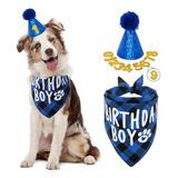 Perro Pet Fiesta Cumpleaños Set Collar/sombrero/pull Flag 