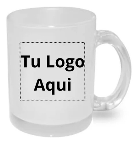Taza Vidrio Esmerilado Personalizada - Logo - Foto - Frase