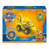 Paw Patrol Dino Vehículo Temático Rubble Color Amarillo