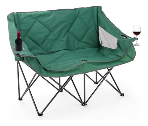 Silla De Camping Doble Plegable Portatil Soporta 227 Kg