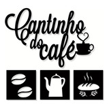 Kit Cantinho Do Café 4 Peças 30cm Cozinha Decoração Mdf 3mm