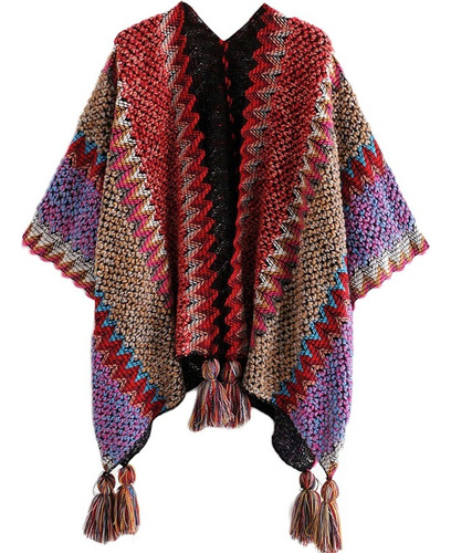 Capa Para Mujer Dama Chal Poncho Sueter Cárdigan Vintage