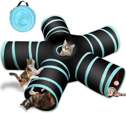 Tunel De Juguete Para Gatos De 5 Vias, Plegable 