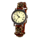 Ibohevo - Reloj De Pulsera De Piel Con Calavera Para Hombre