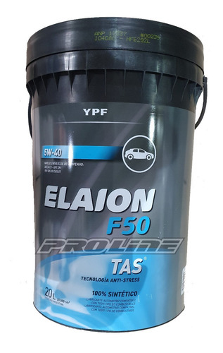 Elaion F50 5w40 Aceite Lubricante Sintetico Balde 20 Lt