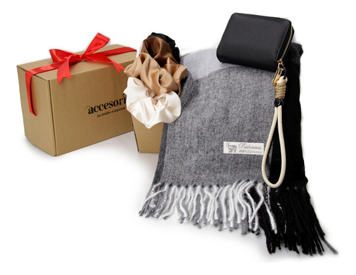 Set De Regalo Bufanda Cashmere+billetera+scrunchies