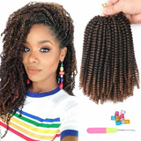 Ombre Primavera Twist Pelo 8 Pulgadas Crochet Trenzas Corto