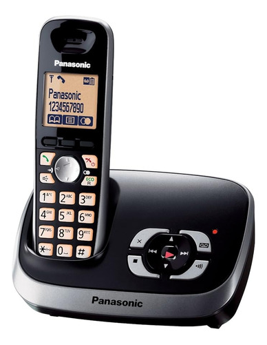 Telefone Sem Fio Panasonic Dect6.0(base + Ramal) Preto/prata