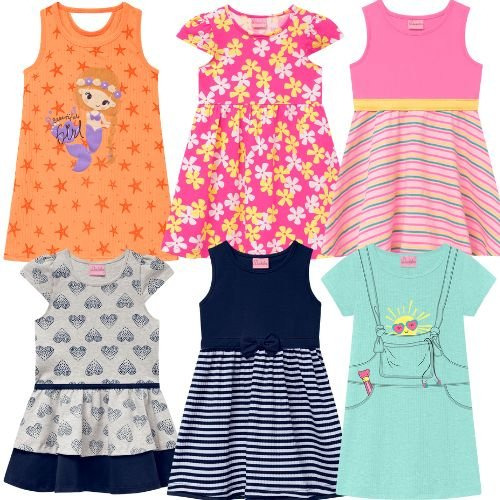 Kit 4 Vestidos De Verão Infantil Roupa De Criança Barato