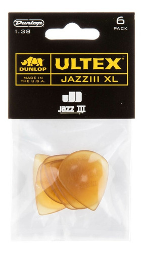 Caña Dunlop Ultex Jazz Iii Xl 427pxl 1,38 Mm Con 6 Colores Amarillos, Talla Xl 1,38 Mm