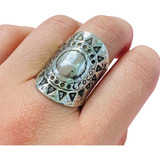 Ao 383  Anillo Hindu Sol De Plata