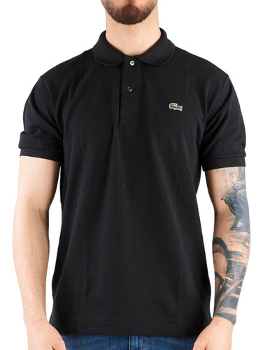 Camiseta Lacoste Tipo Polo En Negro Para Caballero L1212031
