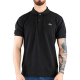 Camiseta Lacoste Tipo Polo En Negro Para Caballero L1212031