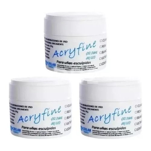 Gel Acryfine 30gr Gelificadas Construcción Uñas Esculpidas