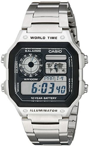 Relógio Digital De Aço Inoxidável Casio Ae1200whd-1a