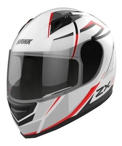 Oferta Casco Moto Hawk Zx3 Warrior Blanco/rojo Masxmoto