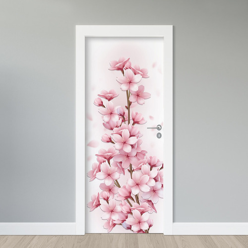 Adesivo Para Portas De Madeira Ou Vidros - Flores - Floral